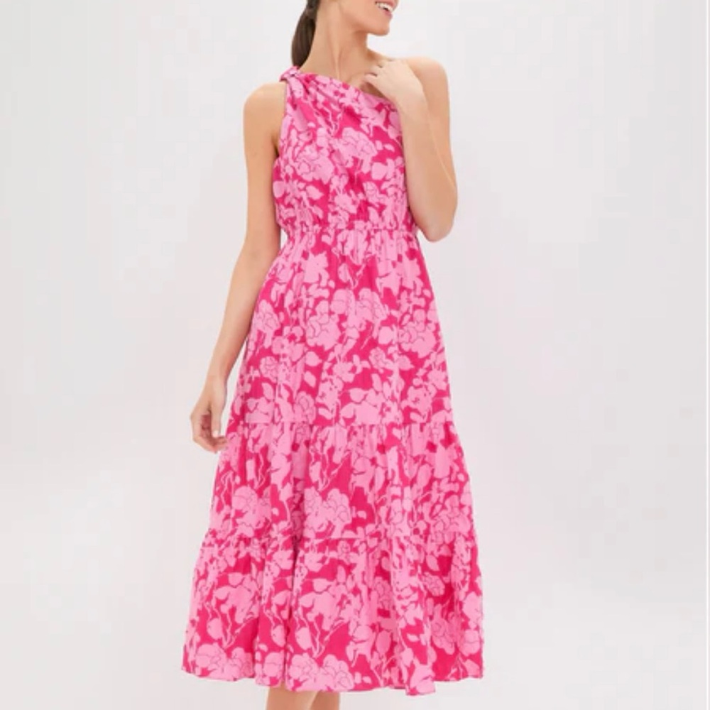 Tuckernuck Hyacinth House Sybil Maxi Floral Pink One-Shoulder Dress